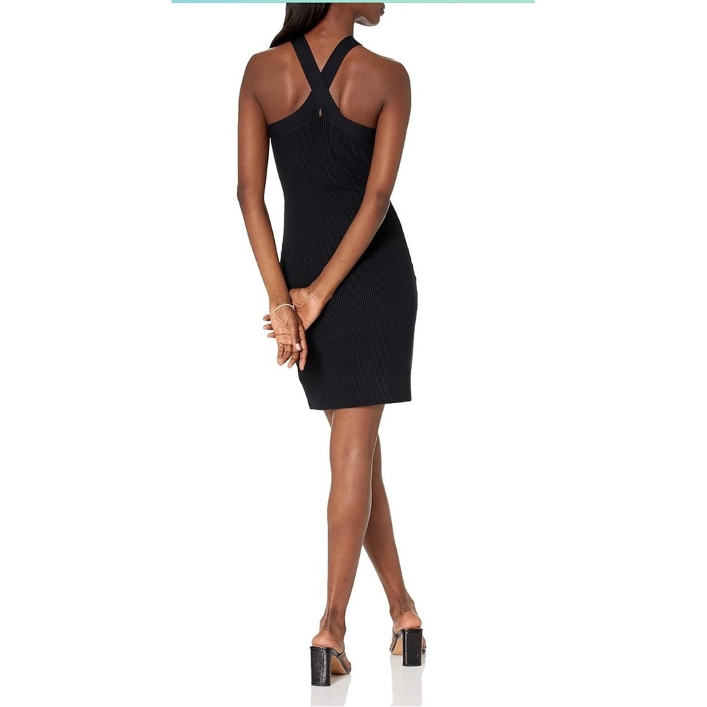 The Drop Women's Brunia Halter Mini‎ Sweater DressColor Black Size XL NWT - Picture 2 of 7
